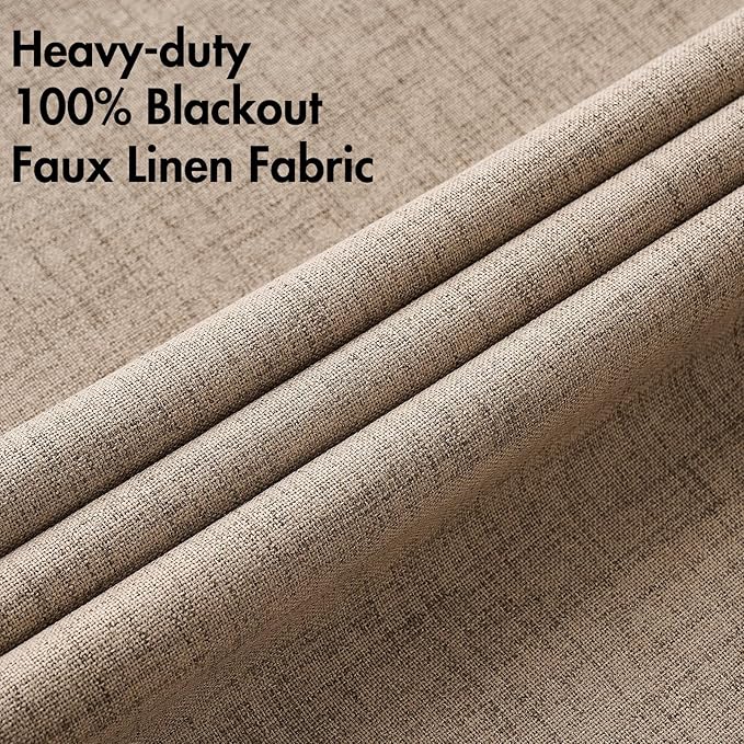 MIULEE 100% Blackout Linen Curtains - Image 5