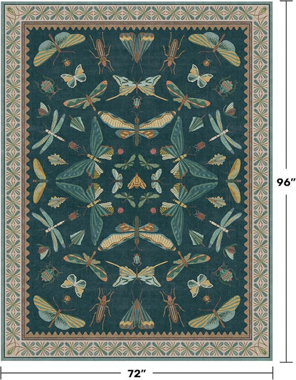 Vintage Teal Area Rugs for Living Room 6x8 - Image 2