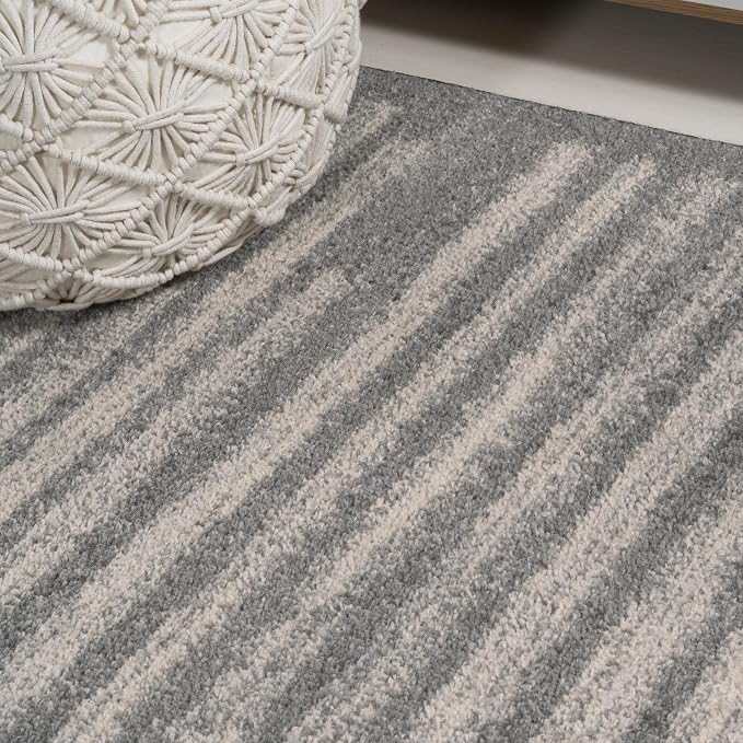 JONATHAN Y Khalil Modern Berber Stripe Gray/Cream Runner Rug, Contemporary - Image 6