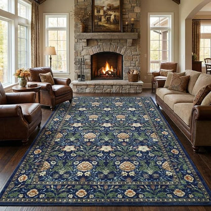 GarveeHome Area Rugs 8x10 for Living Room, Forest Green Floral Large Washable by GarveeHome