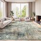 9x12 Area Rug for Living Room, Abstract Washable Large Rugs, Coffee/Green | by Lofus