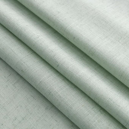 Aqua Green Linen Curtains 63 Inches Long 2 Panel Sets - Image 7