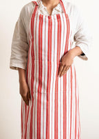 100% Cotton Apron For Men & Women -28 x 32 Inches – Chef Aprons – Useful When Cooking, Baking, Gardening – Adjustable Strap Around Waist & Neck With Pockets Bright Red Stripes