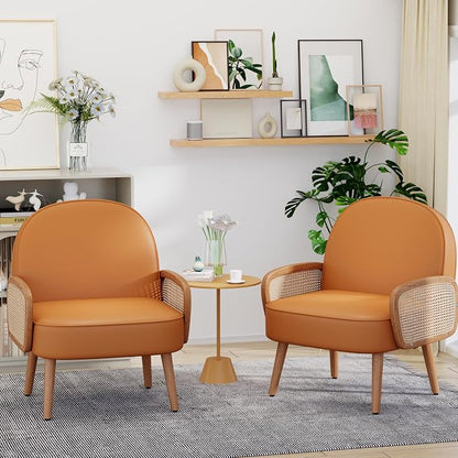 Aklaus Mid Century Modern Accent Chair Set of 2 Armchair - Image 7