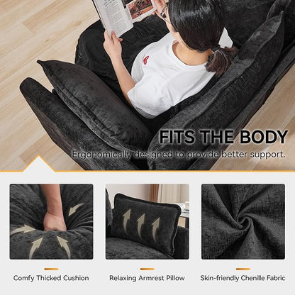 147'' Modualr Sectional Cloud Deep Seat Couch, Oversized Chenille U Shaped - Image 4