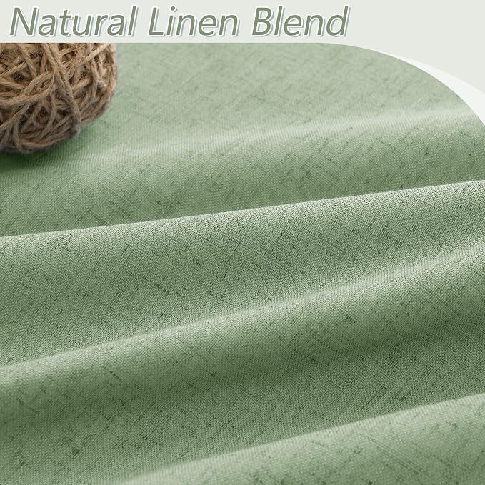 100% Blackout Linen Curtains 84 Inch Length 2 Panels Set - Image 3