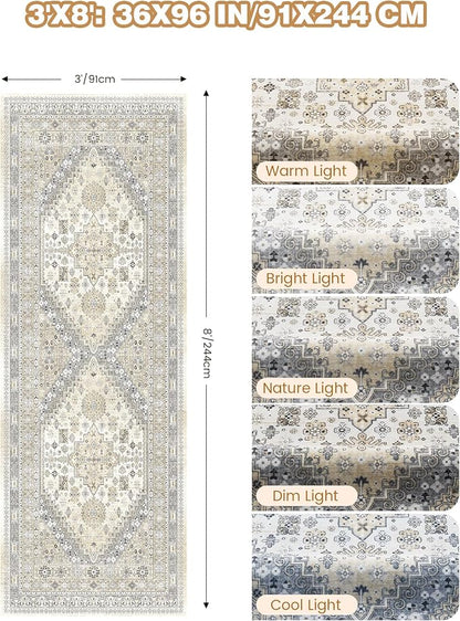 3x8 Runner Rug Non Slip Washable Rugs - Image 2