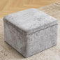 Modern Cube Storage Ottoman, Chenille Ottoman Foot Stools, Ottoman Footstool by Rhevoy