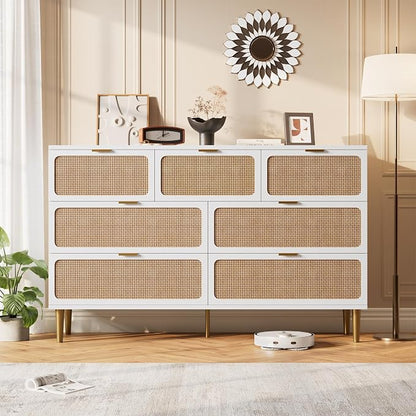 GarveeHome Rattan 7 Drawer Dressers by GarveeHome
