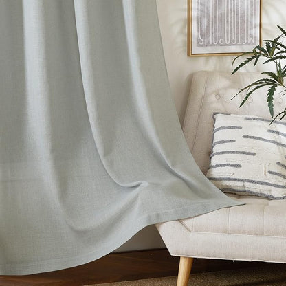 NICETOWN Linen Gray Curtains 84 inches Length 2 Panels Set, Grommet Flax Linen - Image 7