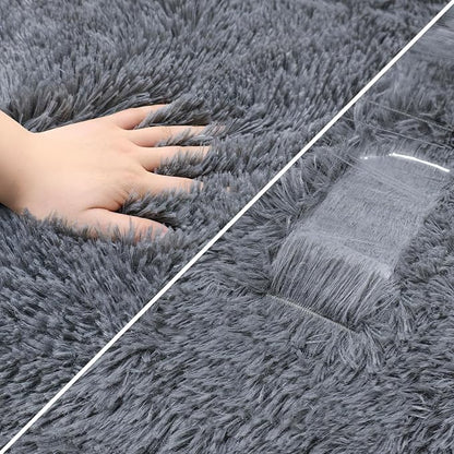 Grey Runner Rug for Bedroom Black Grey 2x5ft Fluffy Area Rug Bedside Runner Rug - Image 6