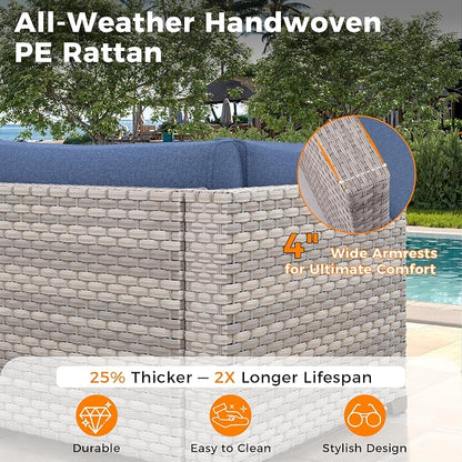 14-Seat Outdoor Wicker Patio Furniture Set - Image 4