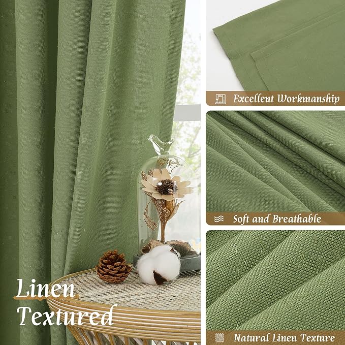 Light Filtering Linen Curtains 63 inches Long - Image 7