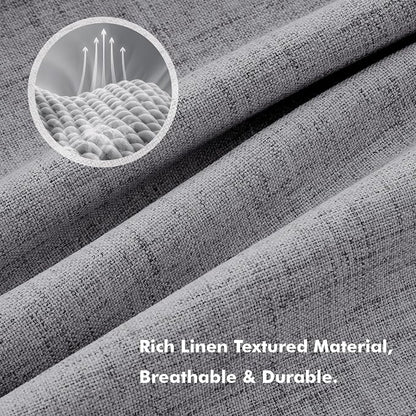 MIULEE 100% Blackout Linen Curtains 42 x 90 Inch Glacier Gray 2 Panels | - Image 3