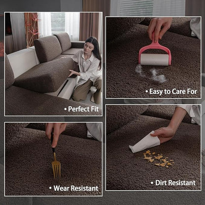 OHSIO Couch Cushion Covers for Sectional Sofa, Stretch Soft Sofa Slipcovers - Image 3