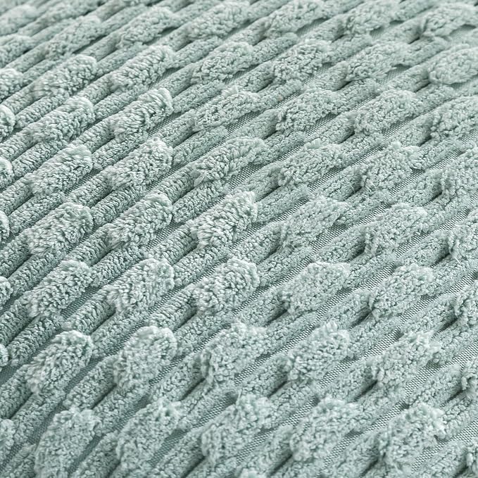 Set of 4 Aqua Decorative Throw Pillow Covers 18x18 Inch Corduroy Pillow Covers - Image 6