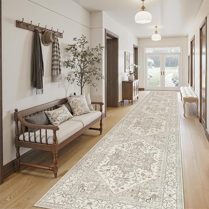 Madane Hallway Runner Rug 2'6''x16' Kitchen Runners Vintage, Soft Low Pile by Madane