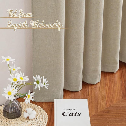 NICETOWN Taupe Curtains 84 inch Length 2 Panels Set, Rod Pocket & Back Tab - Image 7