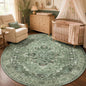 RELEANY Washable Area Rug, Round 5ft, Water Repellent, Pet Friendly, Vintage by RELEANY