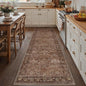 3x10 Brick Red Vintage Floral Washable Runner Rug by HUGEAR