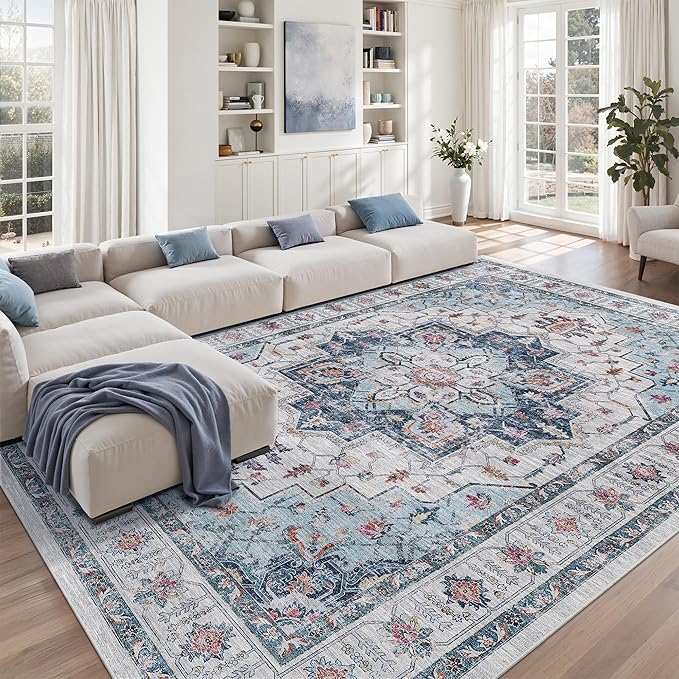8x10 Area Rugs for Living Room, Large Washable Rug, Dining Room, Low Pile - Image 4