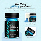 BeePoint Teal Blue Edible Luster Dust 15g - Food Grade, Vibrant Color Shimmer Powdered Dust for Drinks, Cocktails, Cake Decorating, Baking, Chocolates, Candy, Sweets, & Cookies - Vegan & Gluten Free