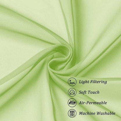 Chyhomenyc Sheer Curtains 36 inch Length 2 Panels Set, Light Filtering Voile - Image 7