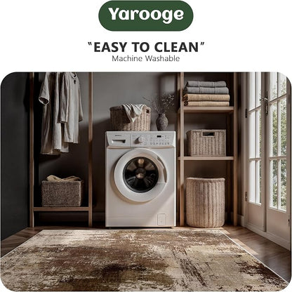 6x6 Area Rugs - Modern Abstract Washable Rug, Ultra Soft Non Slip Low Pile - Image 6