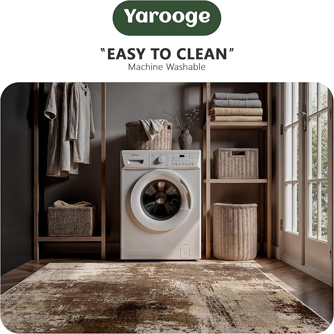 6x9 Area Rugs - Modern Abstract Washable Rug, Ultra Soft Non Slip Low Pile - Image 6