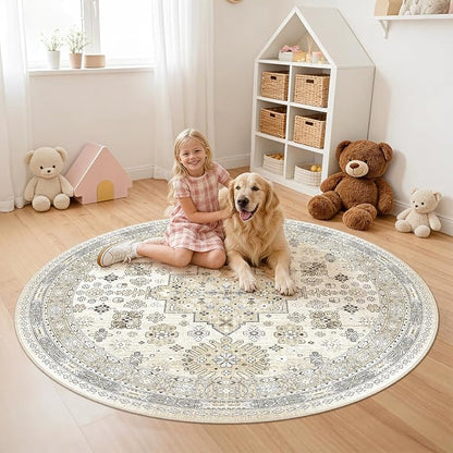 Round Rug 5ft, Circle Rug for Dining Room Table, Dining Room, Nursery Room - Image 8
