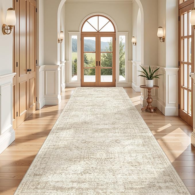 4x10 Runner Rug Non Slip, Washable Hallway Runner Rug, Nursery Room, Soft - Image 3