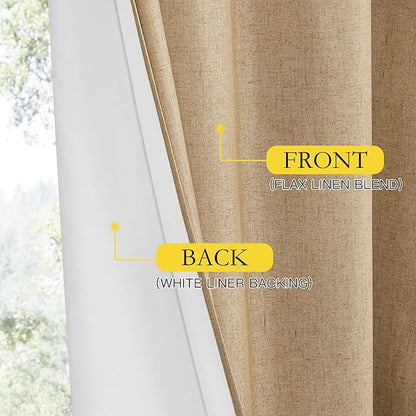 NICETOWN 100% Absolutely Blackout Linen Curtains - Image 6
