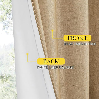 NICETOWN 100% Blackout Linen Curtains - Image 7