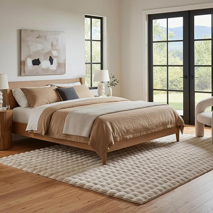 nuLOOM Jeni Beige Checkered Washable Area Rug - Image 7