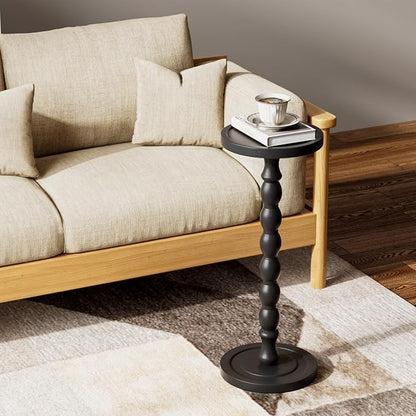 Rubber Wood‌ Small Side Table, Solid Wood‌ Round End Tables - Image 6