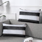 AmHoo Pack of 2 Farmhouse Stripe Check Throw Pillow Covers Set Case Cotton by AmHootextile