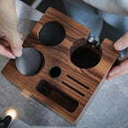 Breville Espresso Machine Accessories Kit 54mm – Walnut Naked Portafilter, Calibrated Tamper, Tamping Station, Distributor & Puck Screens Espresso Set for Barista Express, Pro, Touch, Bambino