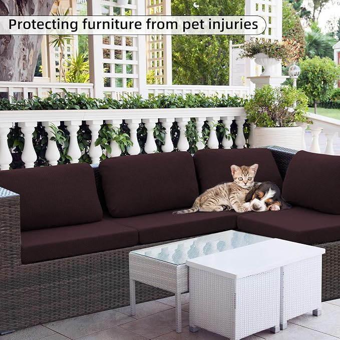 8PCS Patio Cushion Covers.Patio Furniture Couch SeatSlipcovers | Washable - Image 5