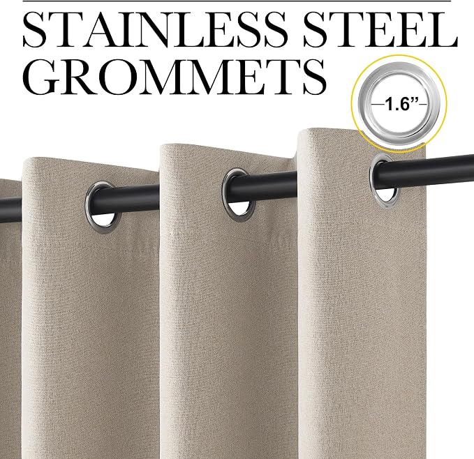 NICETOWN 100% Blackout Curtains 63 inches Long - Image 4