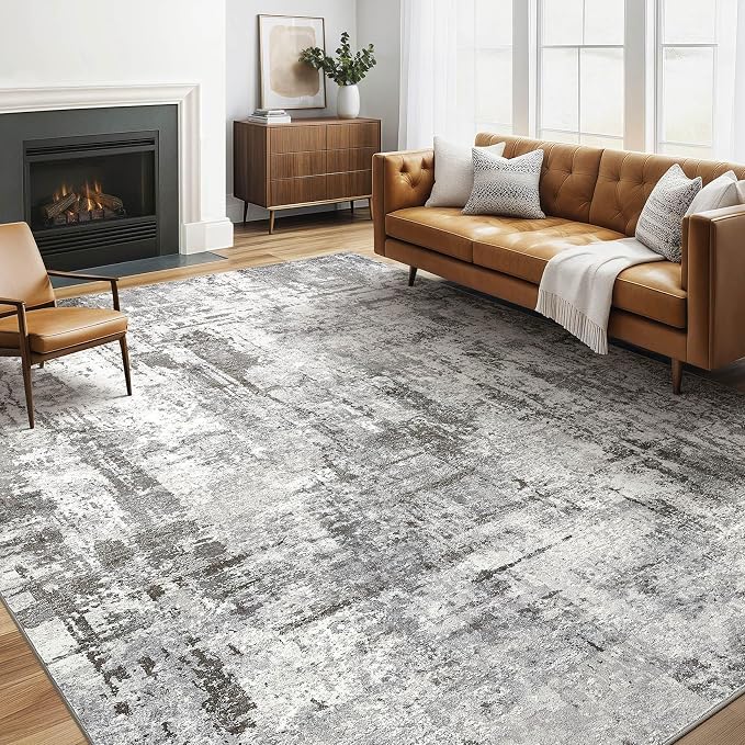 LOONGRUG 6x9 Area Rugs Washable Neutral Modern Living Room Rug Grey Black | by LOONGRUG