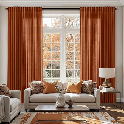 Rust Linen Curtains 96 Inches Long - Image 6
