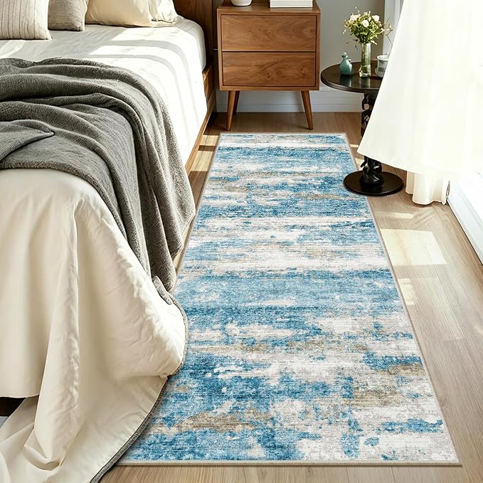2x10 Runner Rug Non-Slip，Modern Abstract 10ft Washable Runner Rugs - Image 7