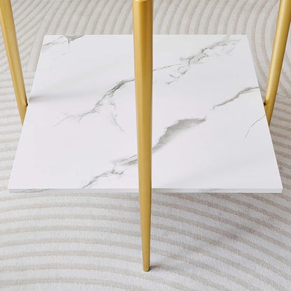 LumFurn Square Glass End Table, Mid-Century Modern Design Sofa Table, - Image 5