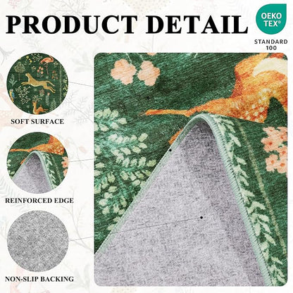 DUKINO 3x5 Rug, Washable Animal Area Rug - Image 4