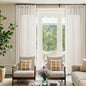 Extra Wide Curtains 72 Inches Wide 100 Inch Extra Long Cream Linen | Boho by DUKIYO