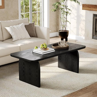 LITTLE TREE Farmhouse Coffee Table, 47 Inches Wooden Center Tables - Image 3
