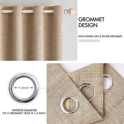 MIULEE 100% Blackout Linen Curtains - Image 4