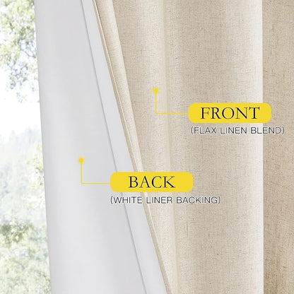 NICETOWN Linen Blackout Curtains 54" Long - Image 5