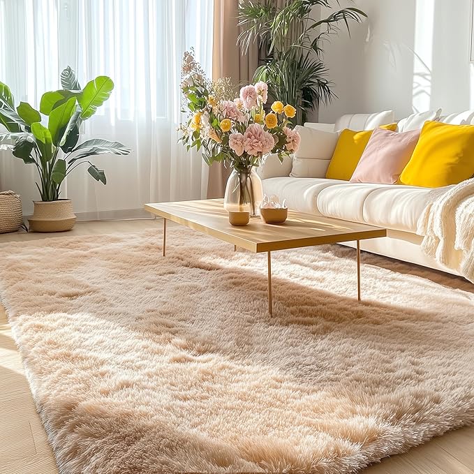 OLANLY 5x5 Area Rugs for Living Room Bedroom, Machine Washable Soft Fluffy - Image 3