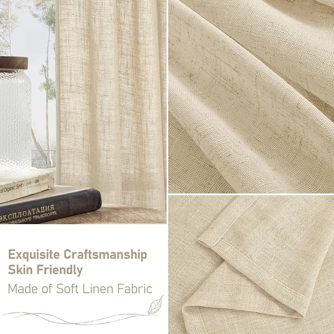 45 Inch Short Window Linen Curtains - Image 6